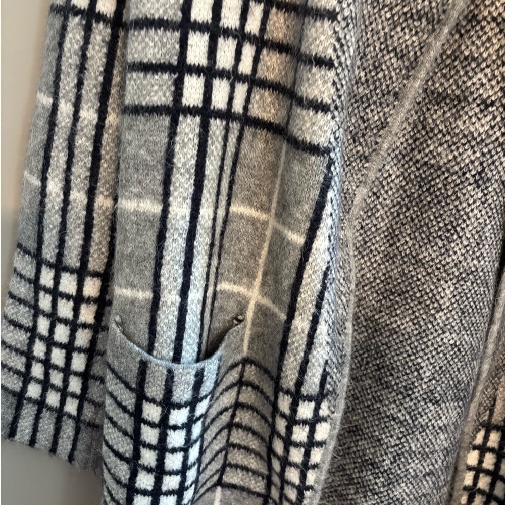 Women's Coatigan - A New Day Gray Plaid Size XS/S - Picture 2 of 6